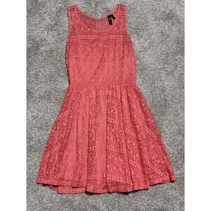 Want and Need Dress - Womens XS - Bright Hot Pink - Lace Mini Short